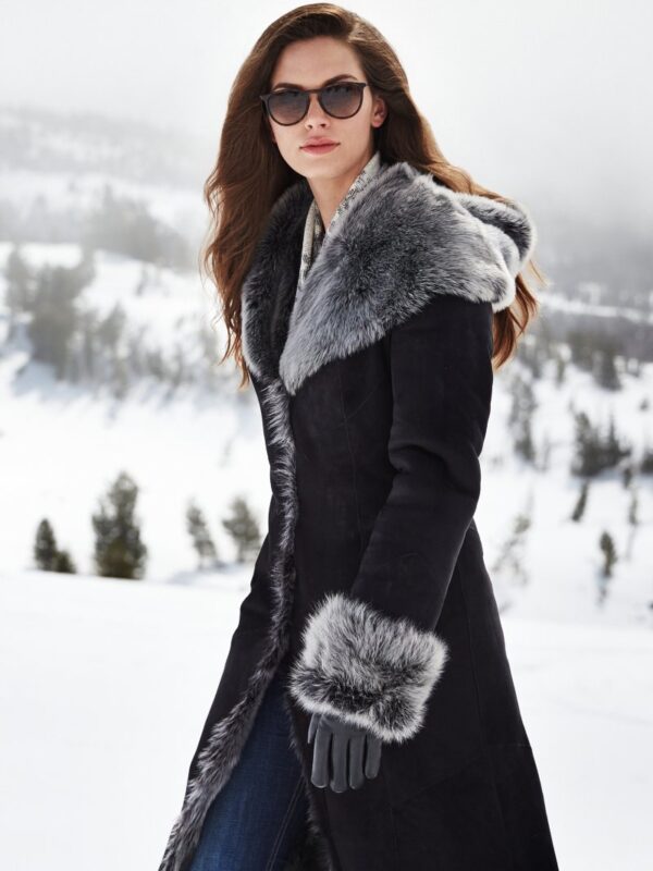 Dakota Hooded Toscana Sheepskin Coat