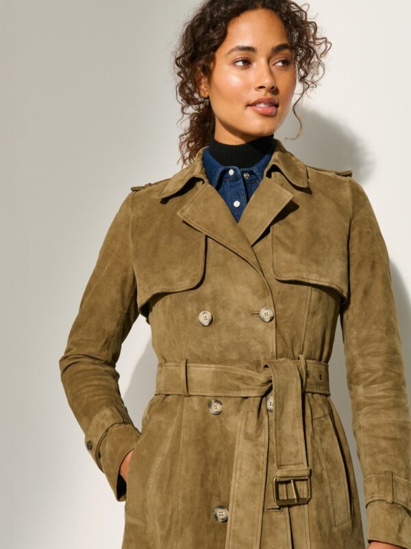Trinity Suede Trench Coat